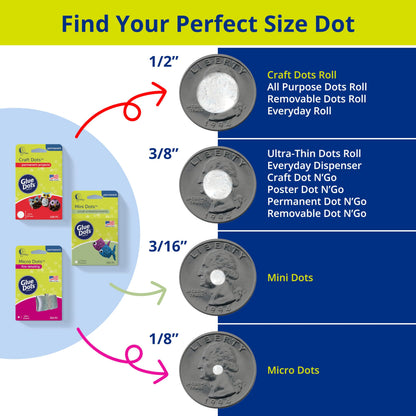 Glue Dots, Crafter's Pack, Double-Sided, Mini Dots, Craft Dots, Micro Dots, Permanent, 825 Dots, DIY Craft Glue Tape, Sticky Adhesive Glue Points, Liquid Hot Glue Alternative, Clear, 3 Pack
