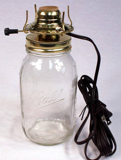 Creative Hobbies® M999EM Mason Jar Electric Oil Lamp Burner DIY Conversion Kit, Pre-Wired and Ready To Use