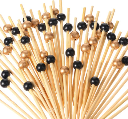 Patelai 120 Pcs Fancy Cocktail Picks, 4.7 Inch Decorative Toothpicks for Appetizers, Drinks, Food, Desserts,