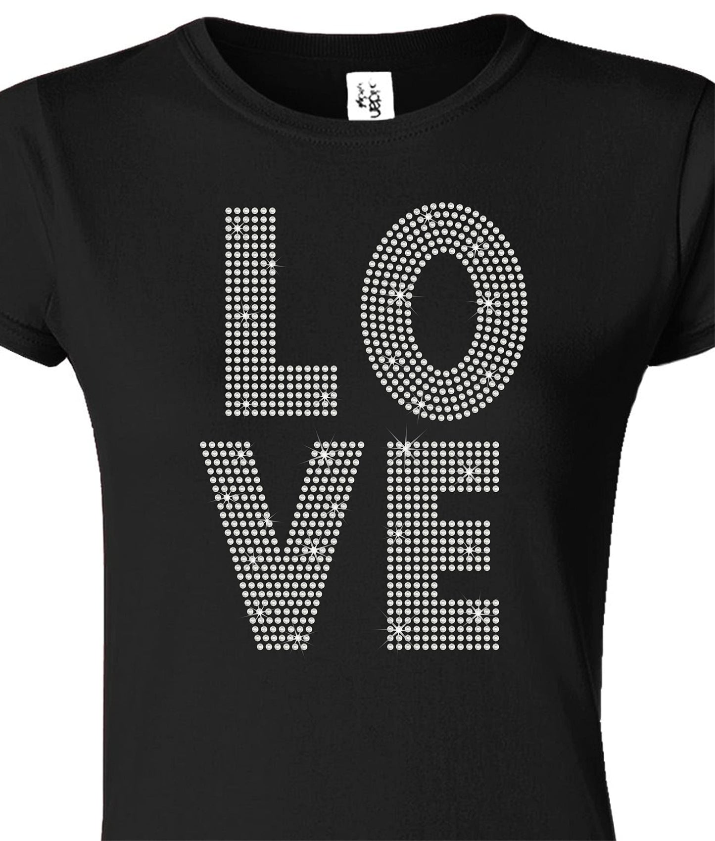Rhinestone Genie Love 5" Letters Magnetic Rhinestone Template, Black