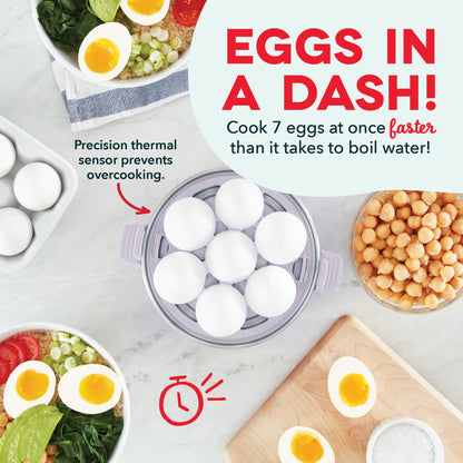 DASH Rapid Egg Cooker: 6 Egg Capacity Electric Egg Cooker for Hard Boiled Eggs, Poached Eggs, Scrambled Eggs, or Omelets with Auto Shut Off Feature - Aqua, 5.5 Inch (DEC005AQ)
