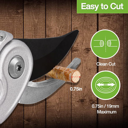 WORKPRO Bypass Pruning Shears, 8" Hand Pruners with Aluminum Handle and Sharp SK5 Blades for Gardening