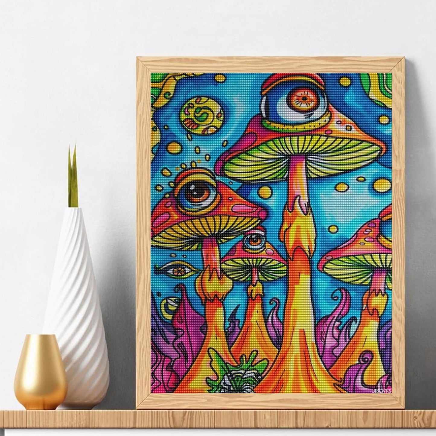 Psychedelic Eyes DIY Diamond Painting Kits for Adults, 5D Diamond Art Painting Wall Home Decor 12x16 Inch