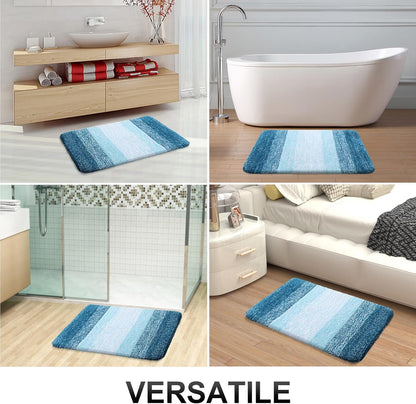 OLANLY Bathroom Rugs - Extra Soft Microfiber Mat with Rubber Backing | Quick Dry, Washable, 30x20, Peacock Blue