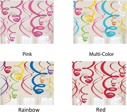 Amscan Party Hanging Swirls, Rainbow, Party Decor