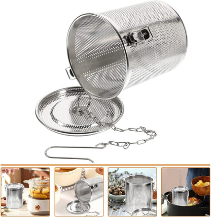 Hemoton Stainless Steel Tea Ball Infuser, Large Capacity Strainer with Extended Chain Hook for Brew Loose Leaf Tea
