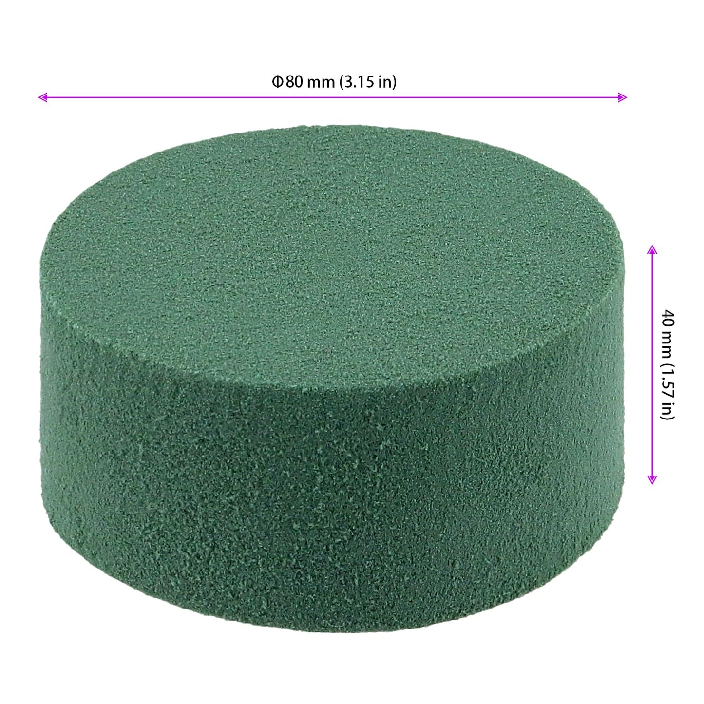 KOHAND 50 Pack 3 Inch Flower Round Floral Foam, Green Dry and Wet Foam Block, Round Foam Blocks for Artificial Flowers, Wedding Aisle Flowers, Craft Project