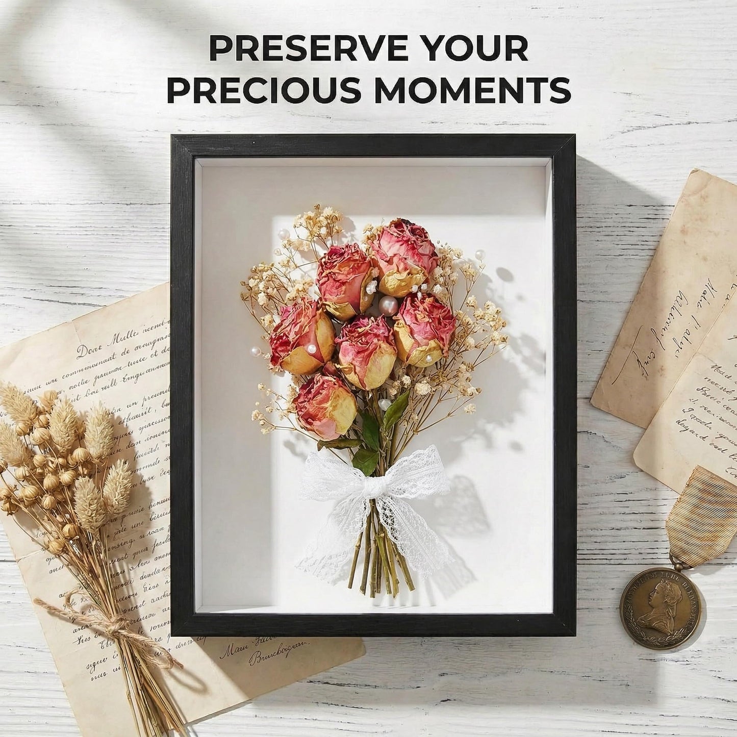 3 Pcs 8x10 Inch Shadow Box Frames Acrylic,Shadow Box Frame Display Cases,Cases for Pressed Flowers Keepsakes Tickets Photos (Black)
