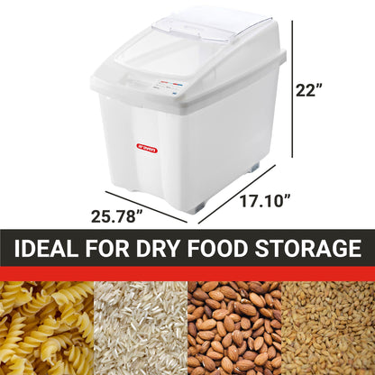 Araven Ingredient Bin, Storage Container for Large Quantity Ingredients, Use in Commercial or Home Kitchen, 21 Gallons, 1 Count, White