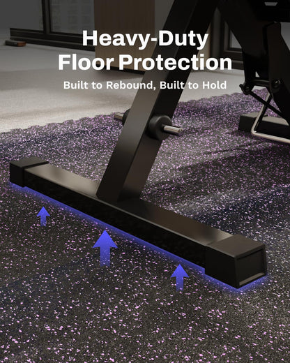 AIRHOP 0.56in Thick 144 Sq Ft Exercise Equipment Mats, 36 Tiles Upgraded Rubber Top with High Density EVA Foam, Large Interlocking Puzzle Gym Flooring for Home Gym, Heavy Weight Workout, 24 x 24in