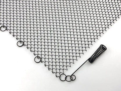 SXATOLS Fireplace Mesh Screen Curtain, Two Panels. Rod kit NOT Included(18" H x 24" W), Black