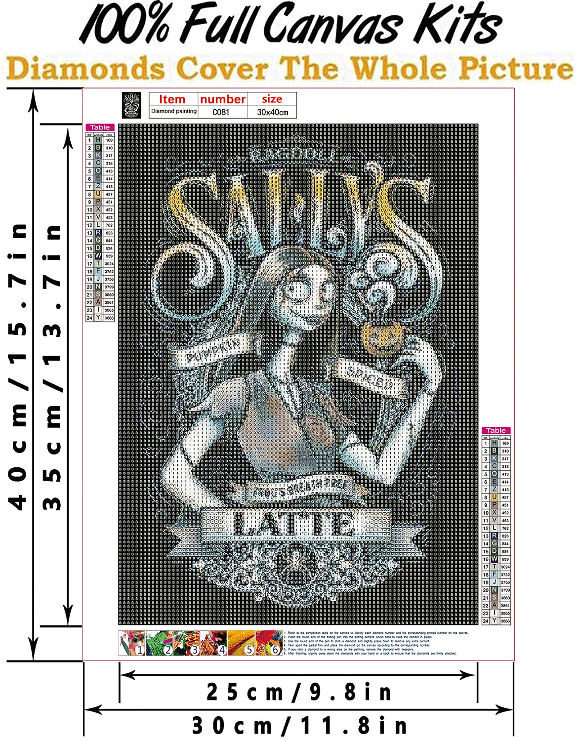 SaxSauly DIY 5D Diamond Painting Halloween Skull by Numbers Kits for Adult and Kids,Round Full Drill Crystal Rhinestone Cross Stitch Arts Craft Canvas for Home Wall Decor.(Skull-4-12X16in/30X40cm)