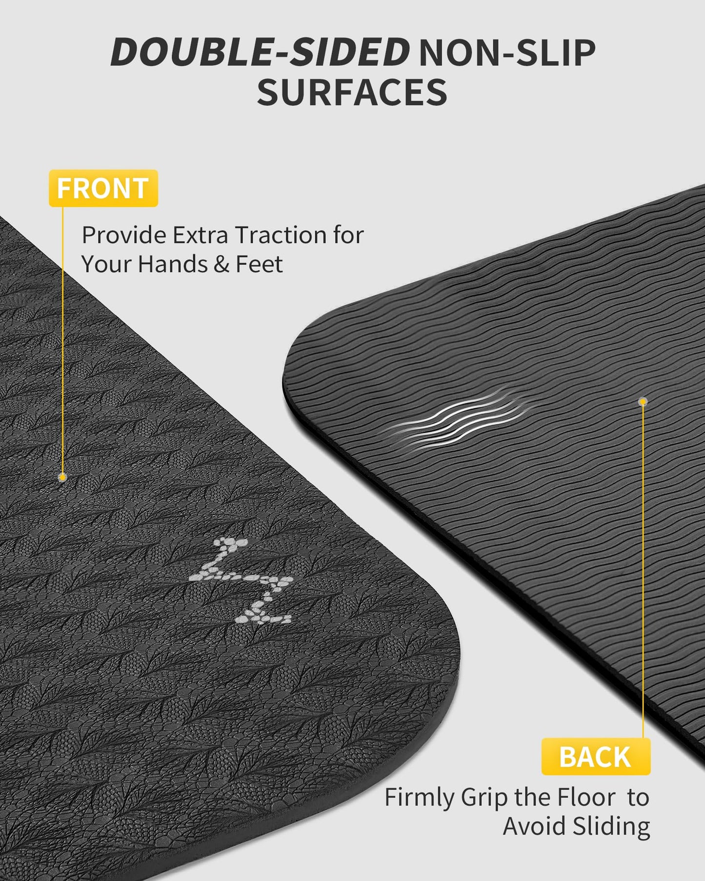 CAMBIVO Large Yoga Mat for Men and Women 1/3 & 1/4 Inch Thick, 72" x 48" Extra Wide Workout Mat, Exercise Fitness TPE Mat for Home Gym, Yoga, Pilates, Workout,Stretching,Meditation (Barefoot Exercise)