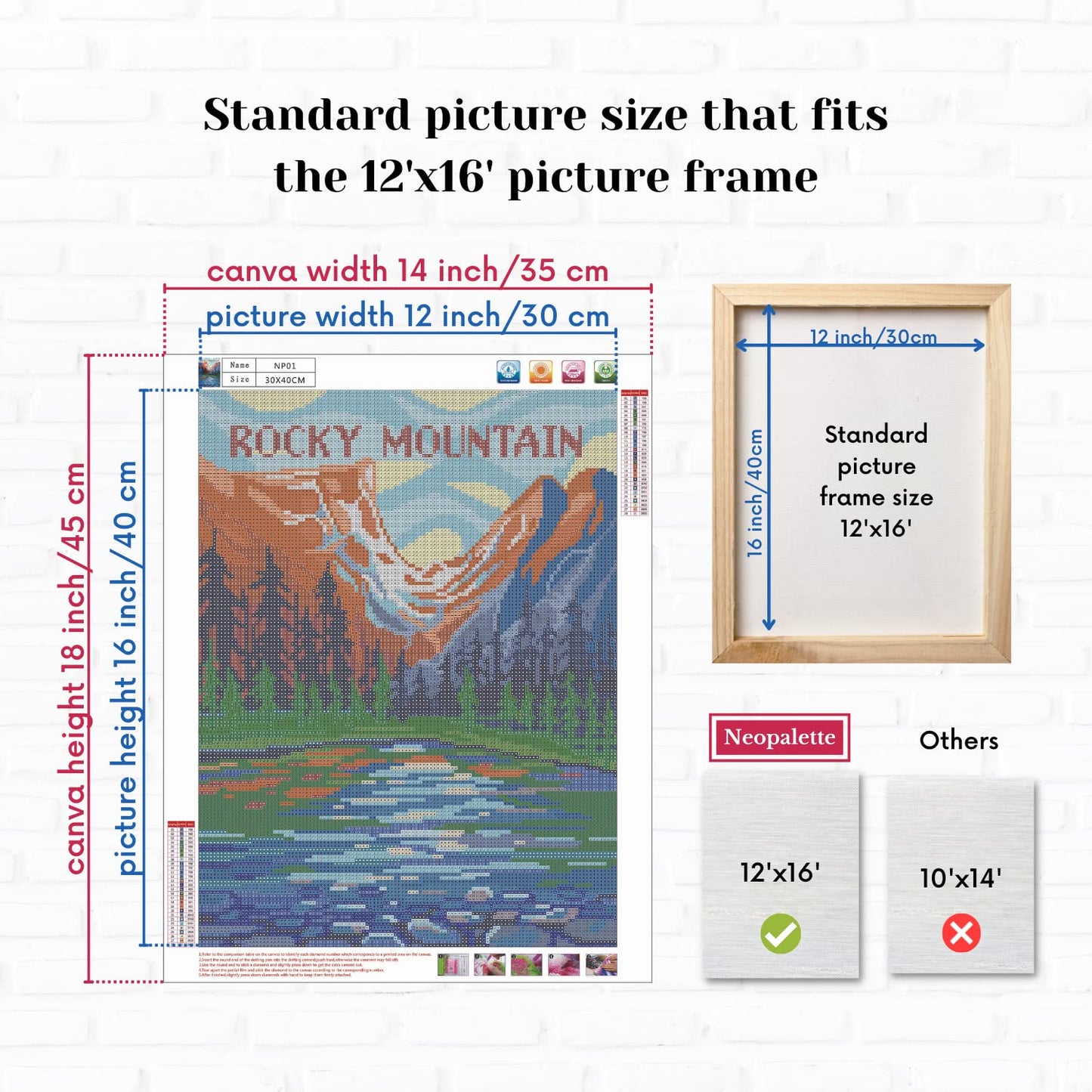 Neopalette Diamond Painting Kits for Adults, Art and Craft, Full Drill Diamond Painting Abstract, DIY 5D Diamond Art Craft, Square Diamond (National Park 1)