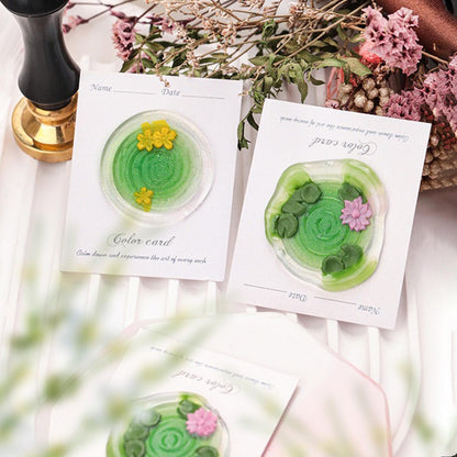 Ychostamp Wax Seal Stamp, Lotus Pond Sealing Wax Samp, Blooming Lotus with Lily Pads and Water Ripples, 3D Tranquil Nature Scene Seal