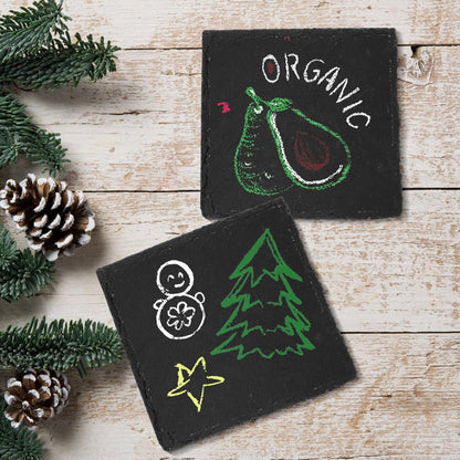 68 Pieces Slate Coasters, Dhfsleo Size 4 x 4 inch Black Coasters Stone Coaster Set, Square，Perfect for use in Your Home, Office, Kitchen,bar,Christmas or Anywhere.