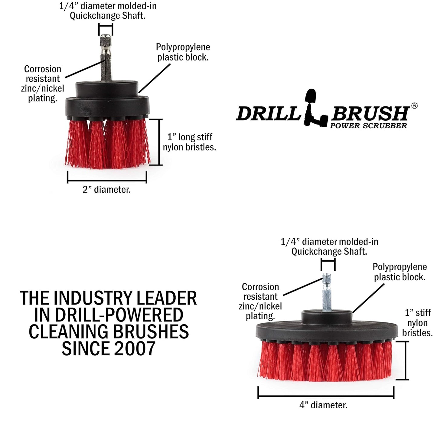 Drill Brush Outdoor Cleaning Attachment - Headstone Cleaning and Restoration - Concrete Stain Remover - Outdoor Garden