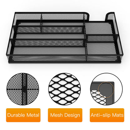 ITAYVAN Desk Drawer Organizer, Small Metal Mesh Drawer Organizer Tray, Office Pencil Drawer Organizer Accessories for Desktop, Bathroom, Kitchen, Makeup, Vanity