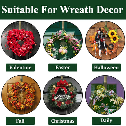 ZMCINER Wreath Hanger for Front Door, Adjustable 15-25 Inch Wreath Hanger, 20 lbs Larger Door Upgrade, Nickel