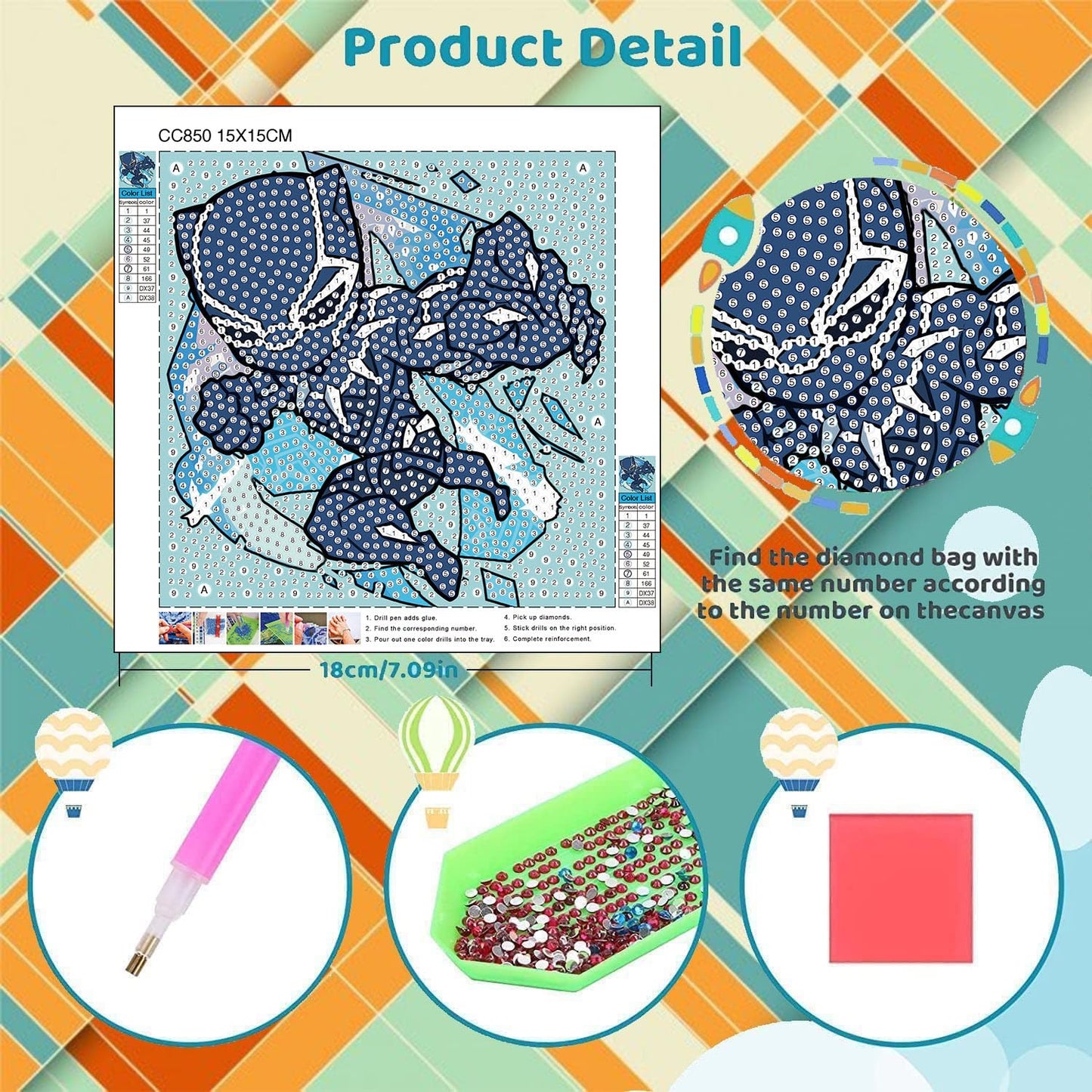 Sretoul 4 Pack Cartoon Diamond Art Kits for Kids-Arts and Crafts for Kids 4-6, 4 Pack Cartoon Gem Painting Kit for Home Wall Decor Present 6X6 inch