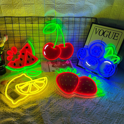Lemon Neon Sign for Wall Decor, Dimmable Yellow Lemons Neon Lights, Vibrant Fruit Themed Neon LED Signs for Kids Room, Bedroom, Restaurant, Bar, Club, Fruit Shop, Birthday Party