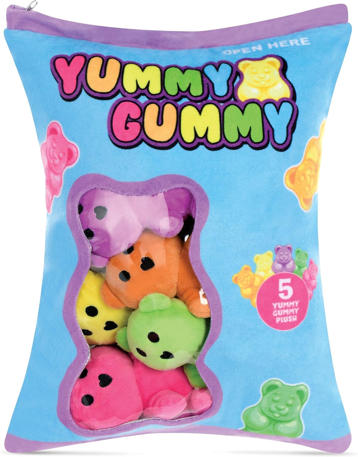 Yummy Gummies Set iscream Play with Your Food! Strawberry Scented Fleece Play Pillow with Embroidered Accents