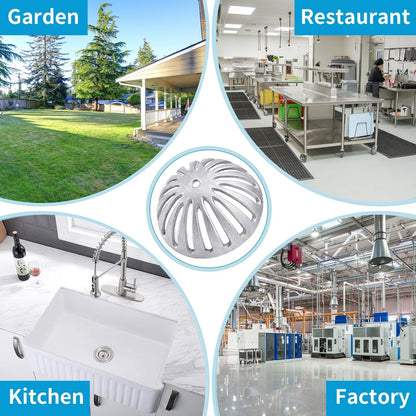 osseph Floor Sink Dome Strainer Cover, Heavy Duty Aluminum Dome Drain Cover, Floor Drain Cover for Restaurant, Home, Garden, Kitchen, Buffet or Food Service 5-1/2" W x 2-1/4"H(5PCS)