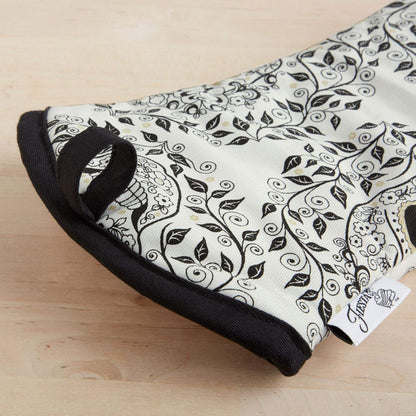 Fiesta Skull & Vine Oven Mitt & Pot Holder Set, Multi-colored, 6.5"x13" and 8"x8"