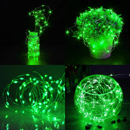 WATERGLIDE 12 Pack St. Patrick's Day Fairy Lights - 7 ft Battery Operated LED Mini String Lights | Waterproof Silver Wire for DIY Decor