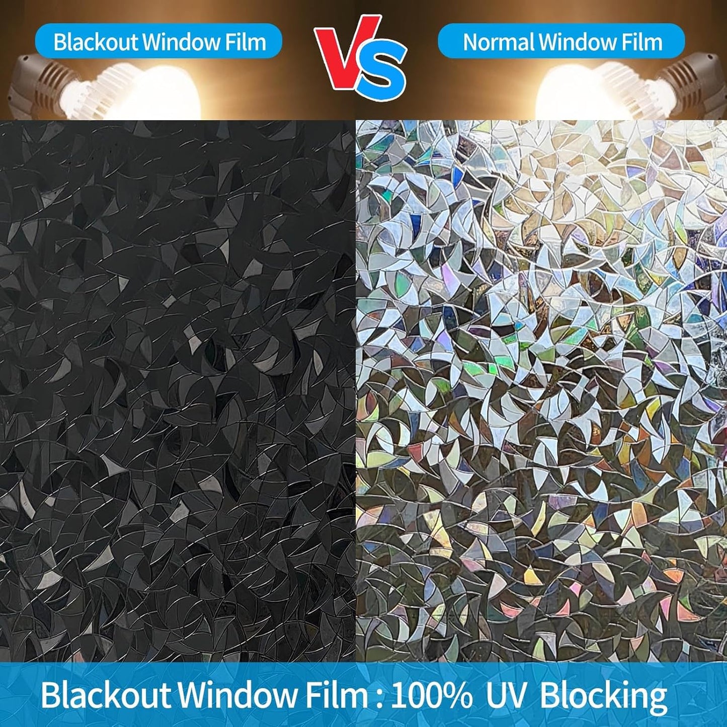 Blackout Window Film, Sun Blocking Privacy Cover for Glass, Removable Darkening Tint Shades