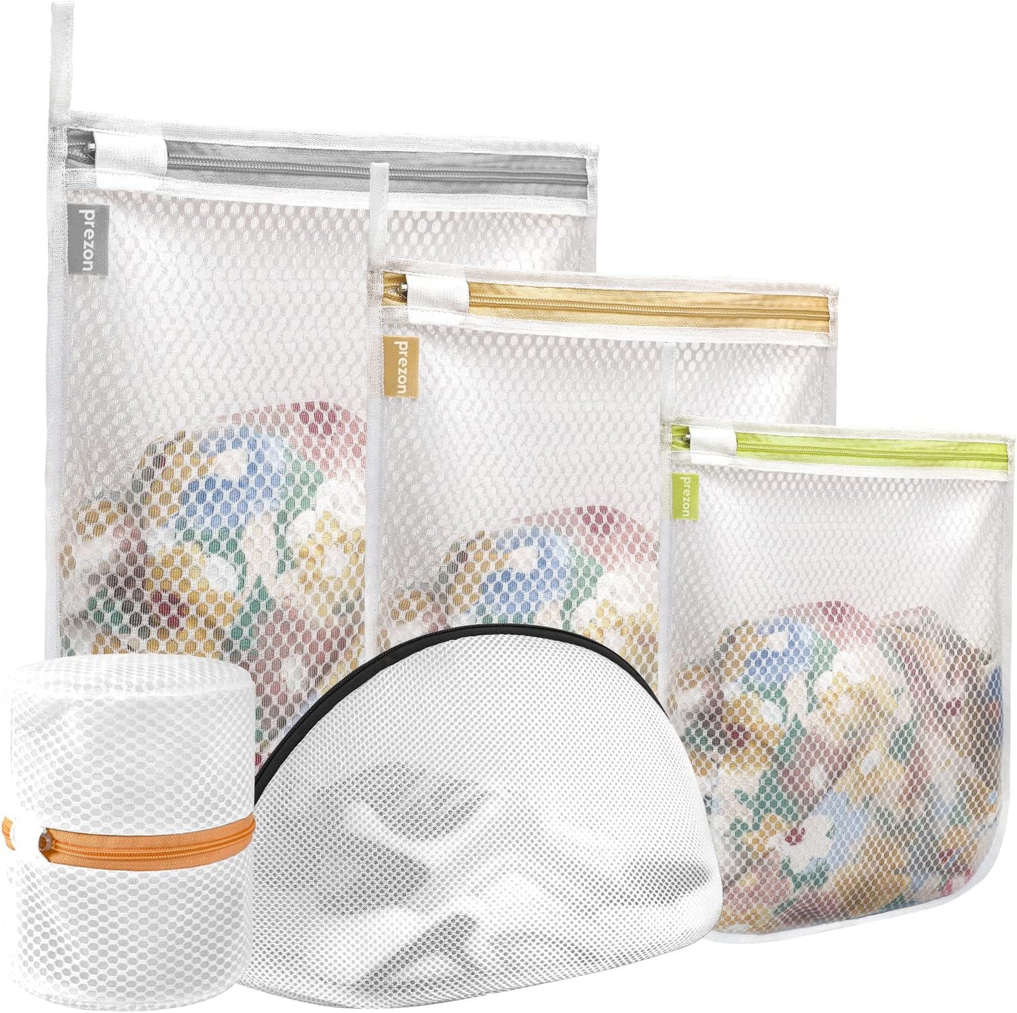 Mesh Laundry Bags, Reusable and Durable Wash Bags for Delicates, Blouse, Hosiery, Underwear, Baby Clothes - 5 Sizes