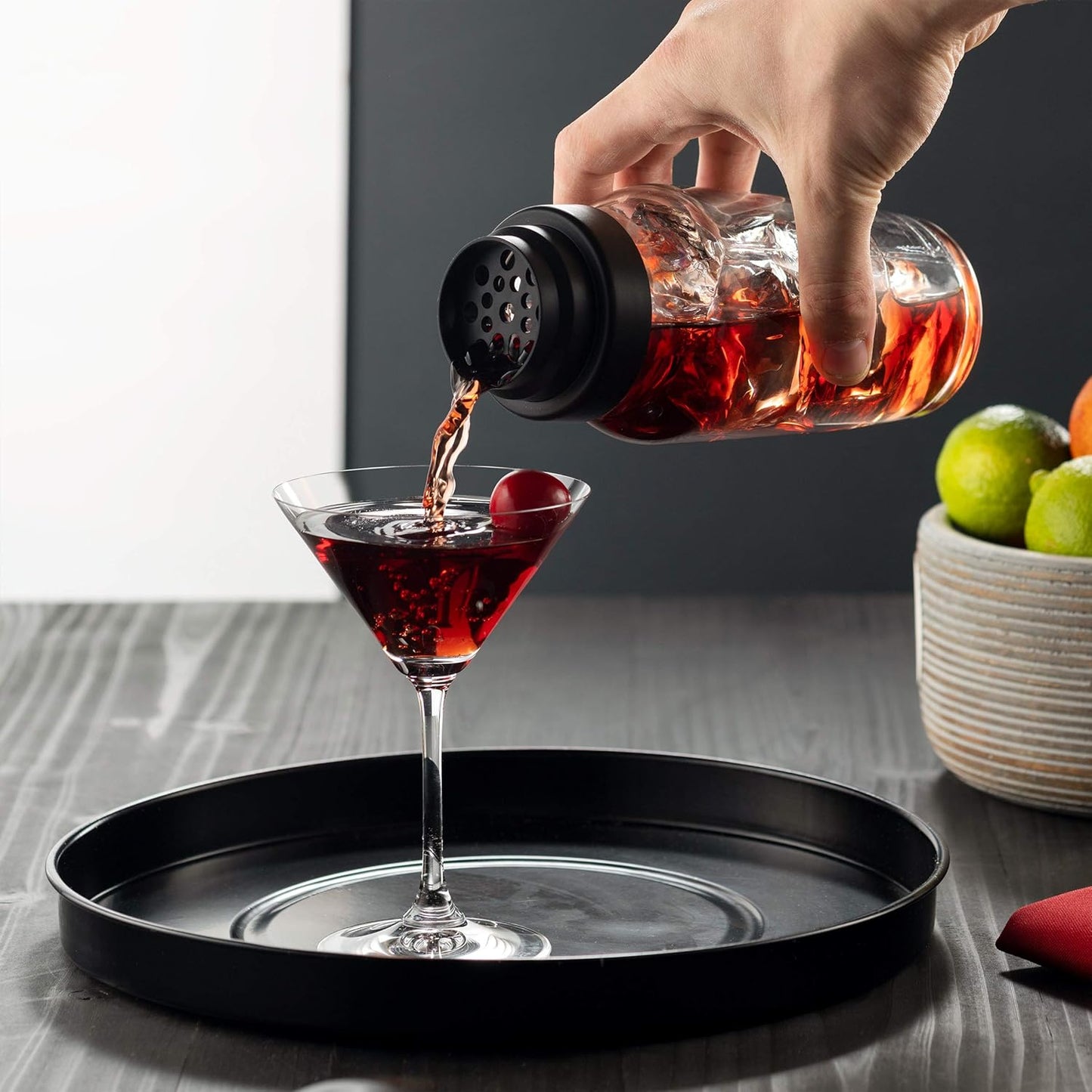 Godinger 19oz Cocktail Shaker – Italian Made Glass Bar Shaker – Martini Shaker