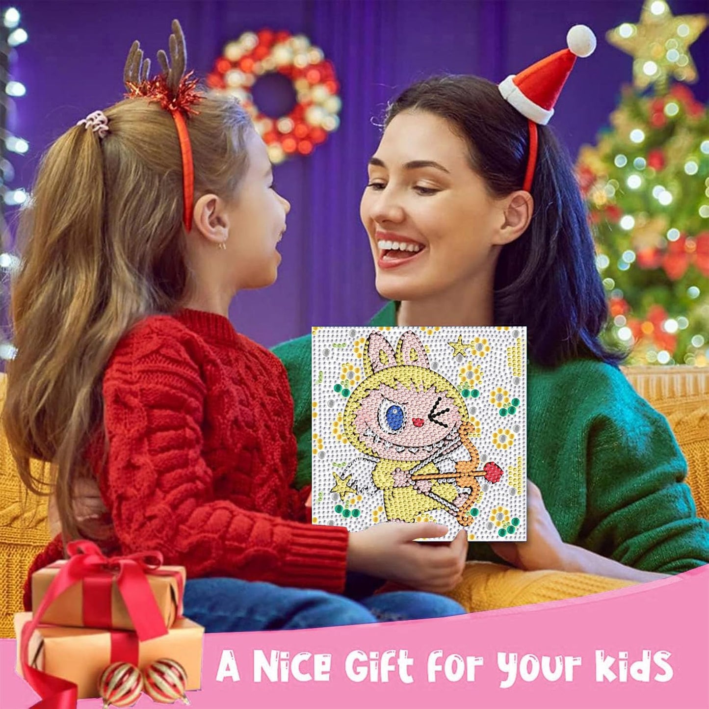 Diamond Art Kits for Kids - 4 Pack Diamond Art Painting Kits - Arts and Crafts for Kids Ages 8-12 - Diamond Art Mosaic Kits for Adults Beginner - GEM Art for 5 6 7 9 10 Year Old Girls Boys Gifts