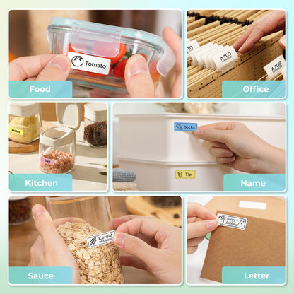 Nelko Label Maker Machine with Tape, P21 Bluetooth Label Printer, Wireless Mini Label Makers with Multiple Templates for School Office Home, White