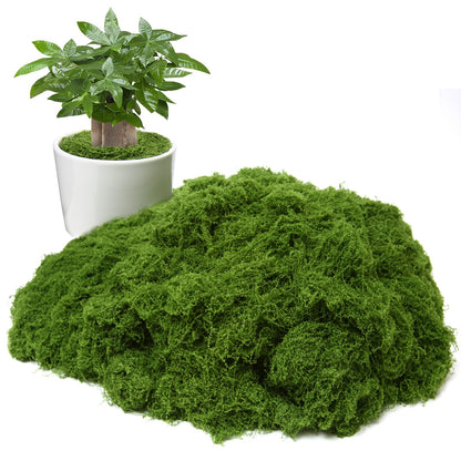 BESKIT Artificial Green Moss for Potted Plants, 10.6 oz Fake Moss Decor for Indoor Plants, Glass Containers, Wedding, Gardens, DIY Crafts (Dark Green)