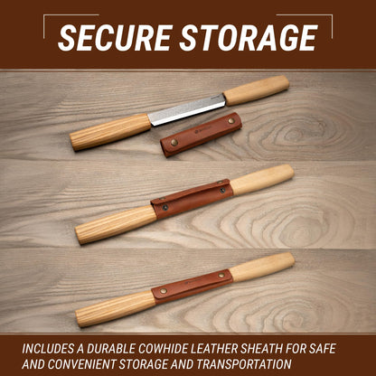BeaverCraft DK2s for Shaping Wood LS6P1 Stropping Kit Leather Strop Kit with Sharpening Polishing Compound Knife