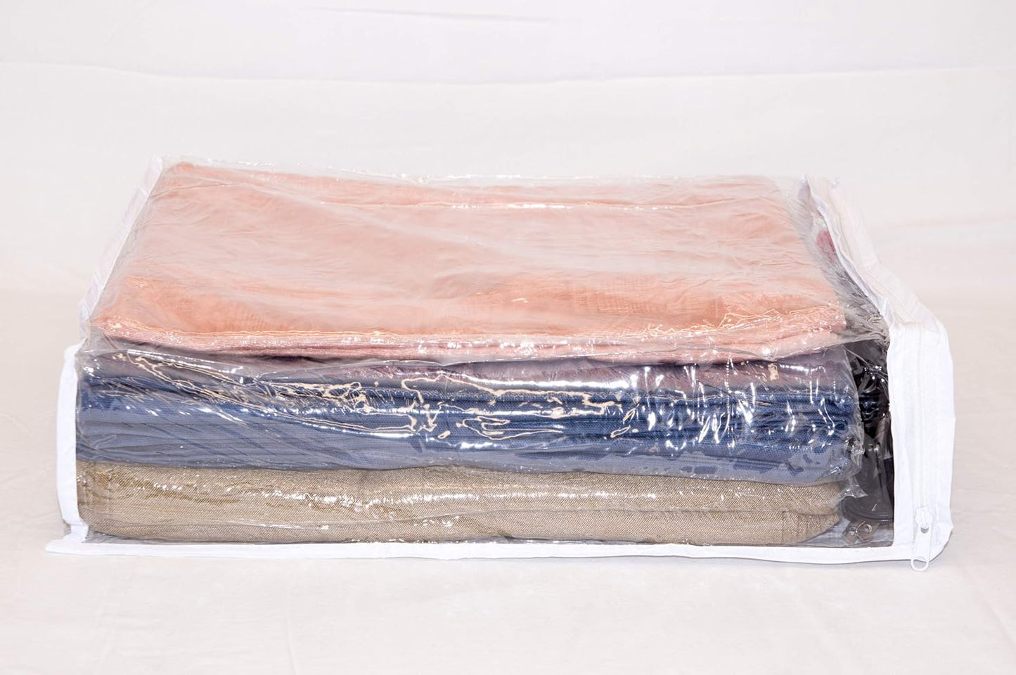 Set of 5 Clear Vinyl Zippered Storage Bags, 11 x 15 x 4 Inch