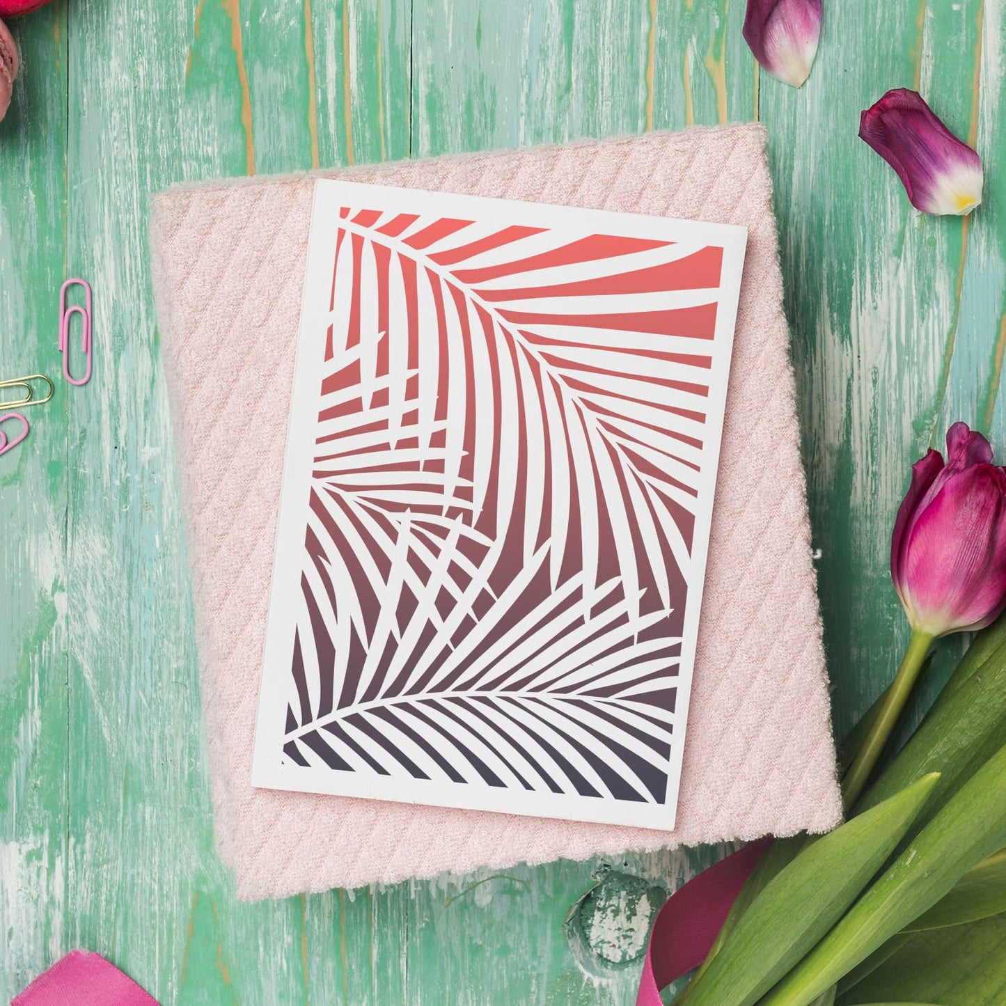 Stencils for Crafts Reusable Texture Stencils Background Stencil Leaf Floral Templates for Painting on Wood Furniture Card Canvas Paper Scrapbook