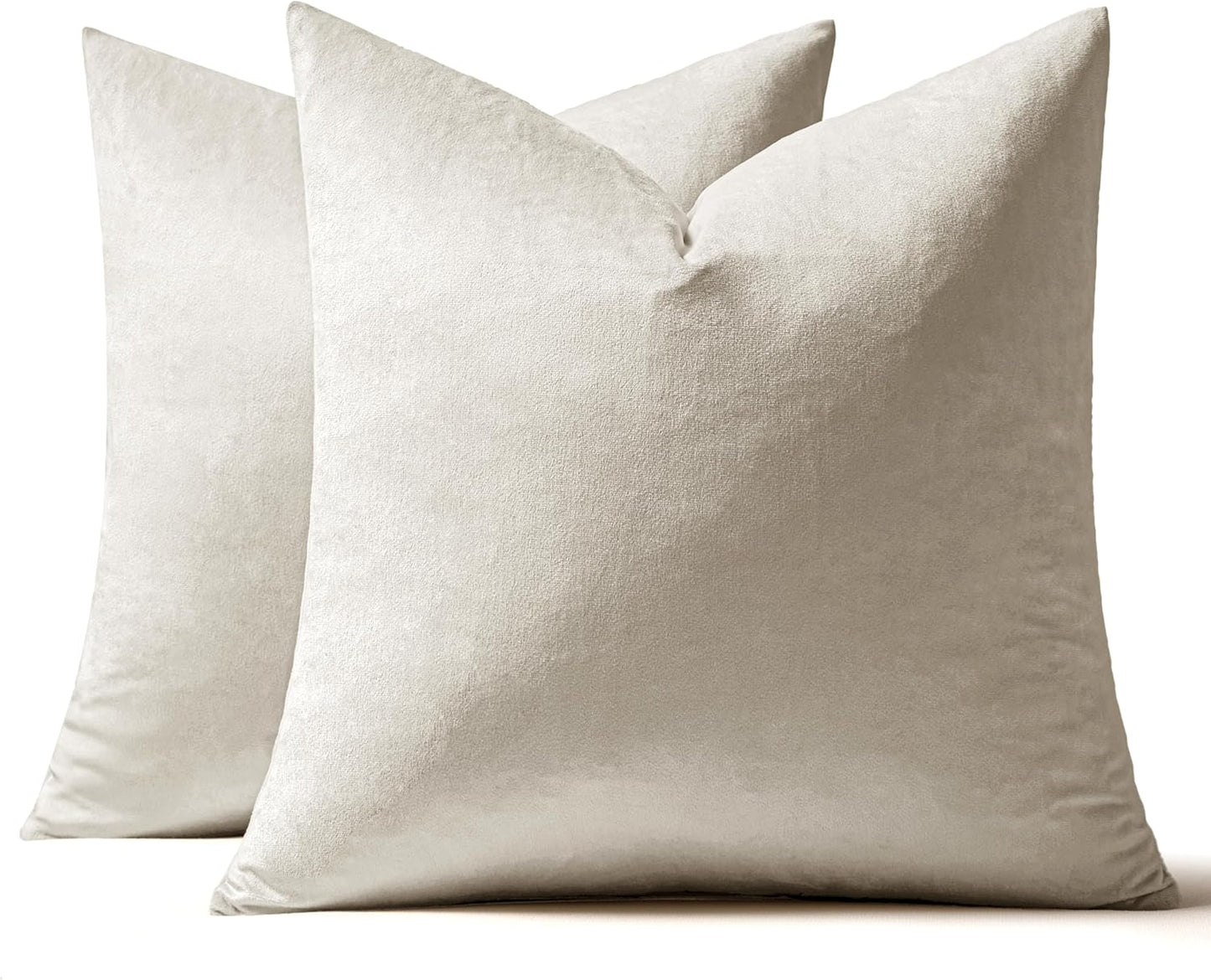 MIULEE Pack of 2 Soft Solid Decorative Square Throw Pillow Covers, Christmas Cushion Case for Couch, 16x16 Inch
