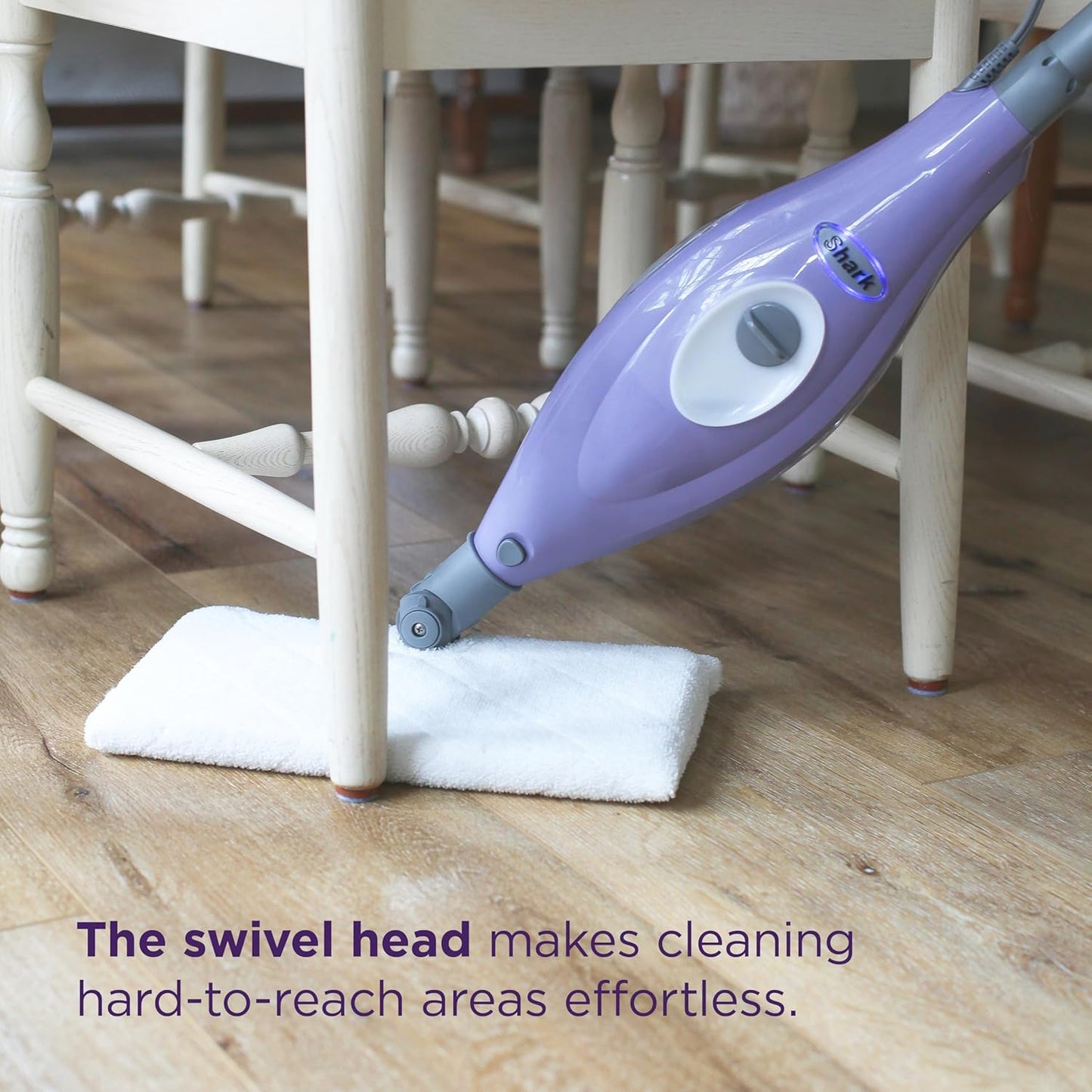 Shark Steam Pocket Mop - Lightweight Steam Cleaner for Sealed Hard Floors | 2 Washable Pads, Purple S3501