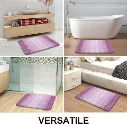 OLANLY Bathroom Runner Rugs - Extra Soft Microfiber Bath Mats | Quick Dry, Washable, 47x24, Pinkish-Purple