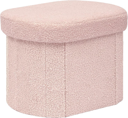 16.1"x12.2"x12.2" PINPLUS Storage Ottoman Boulce Tufted Oval Small Ottomans for Living Room Foot Rest with Storage
