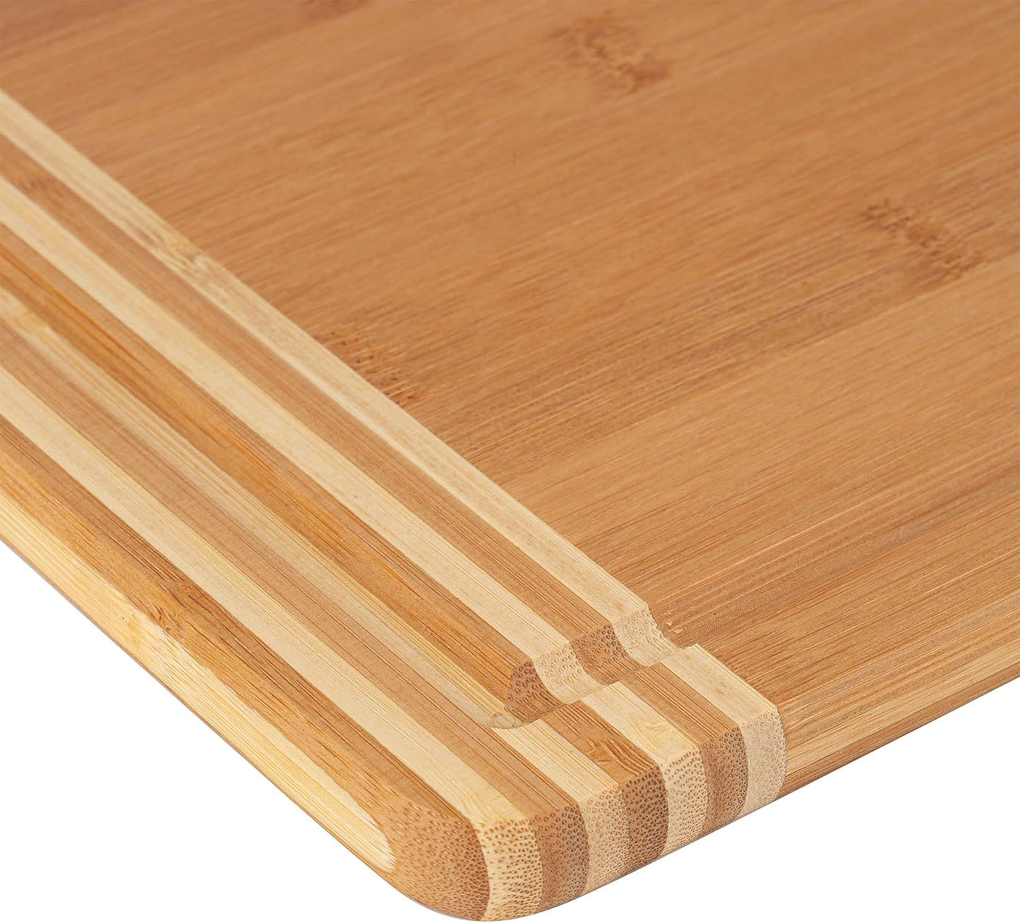 Kitchen Details Bamboo Cutting Board, Large Dual Sided Ultra Thick Cut Resistant with Drip Edge