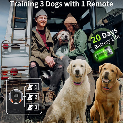 PaiPaitek No Shock Dog Training Collar with Remote 3300ft Range, Strong Vibrating Dog Collar Beep and Vibrate Only, Waterproof & Rechargeable Vibration Collar for Small Medium Large Dogs - No Prongs