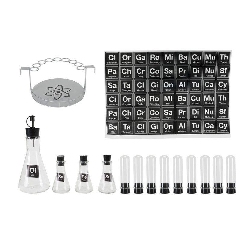 Wink Chemist's Spice Rack, 14 Piece Chemistry Spice Rack Set