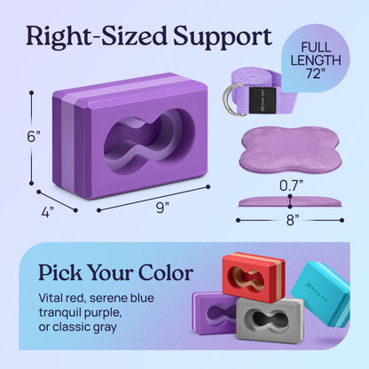 Deep-Zen® Yoga Blocks Wrist Support; Yoga Blocks 2 Pack with Knee Pads and Strap to Put Less Weight on Wrists; Durable, Versatile Yoga Brick Exercise Block Set, Blocks Yoga