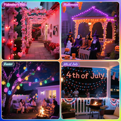 164FT 35 500 Christmas Lights Outdoor, Colors Changing LED Easter String Lights Green Wire Remote Timer, Waterproof