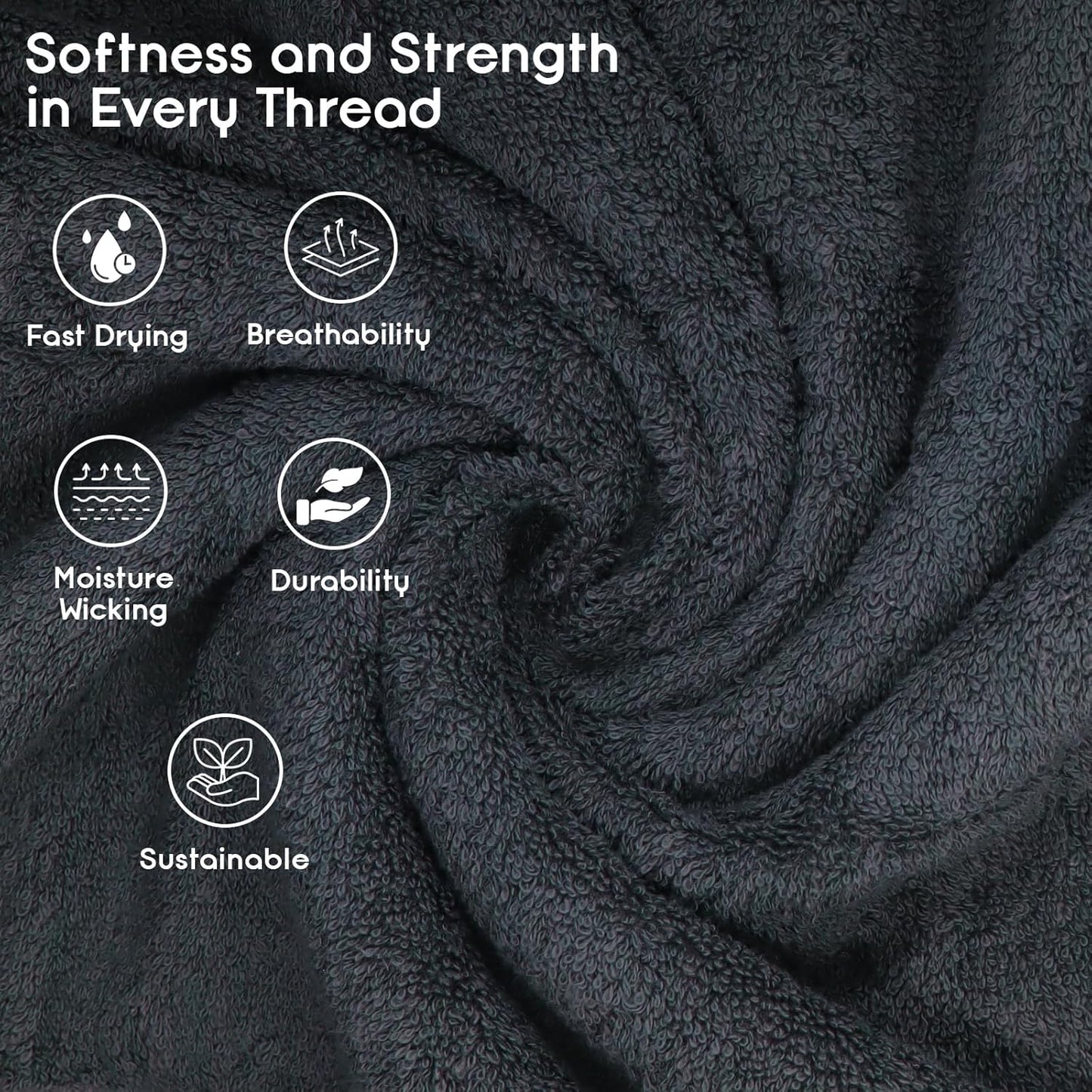 Pack 4, 100% Ariv Premium Bath Towels of Cotton, Large, Super Soft, Highly Absorbent, Quick Dry, Durable, Comfortable