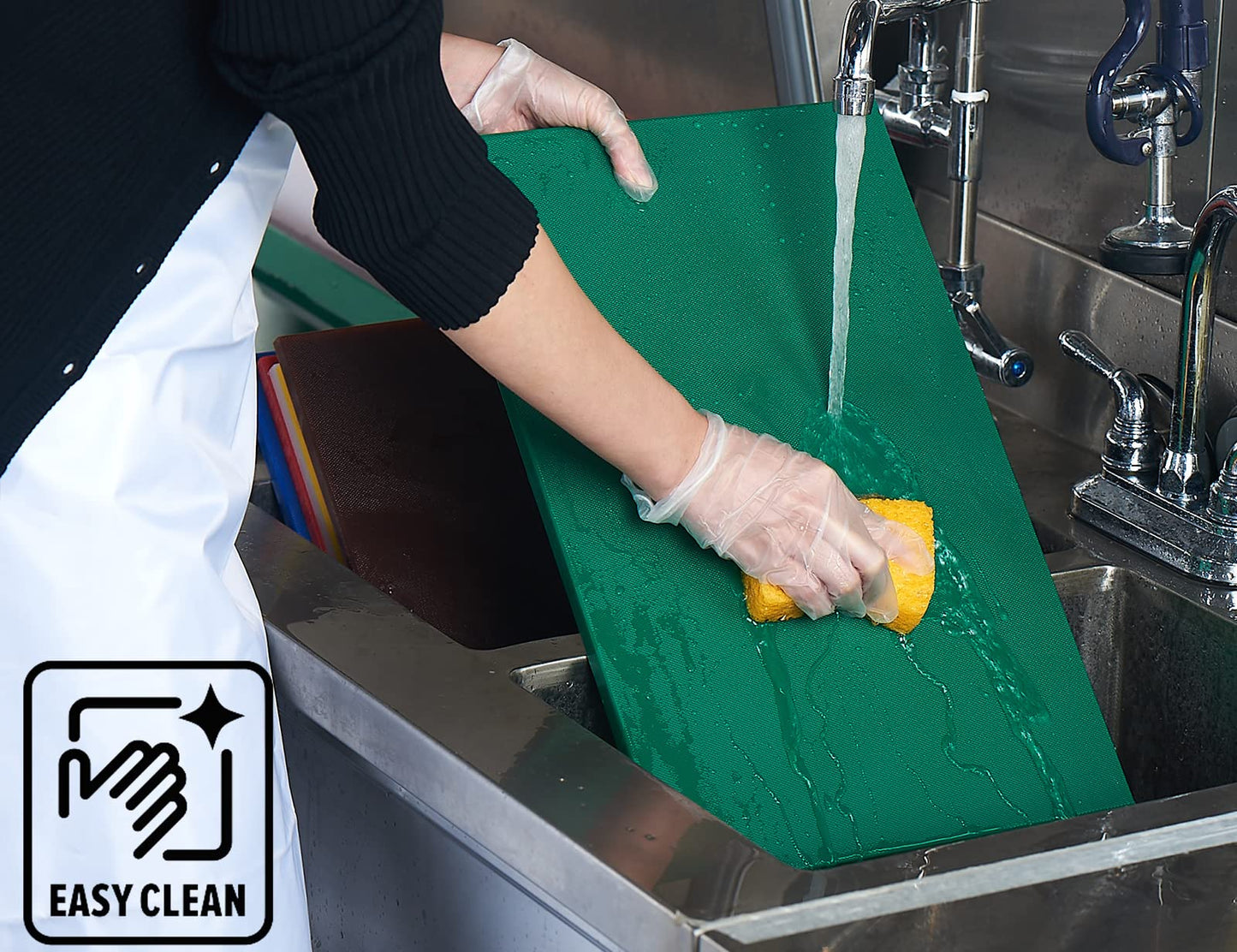 CURTA 2-Pack Green Cutting Boards for Kitchen, 24" x 18" x 0.5" Color Coded Plastic Chopping Board with Anti Slip Surface Dishwasher Safe