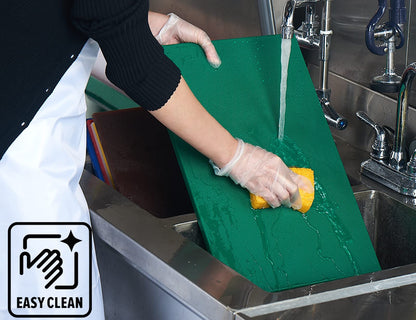 CURTA 2-Pack Green Cutting Boards for Kitchen, 24" x 18" x 0.5" Color Coded Plastic Chopping Board with Anti Slip Surface Dishwasher Safe